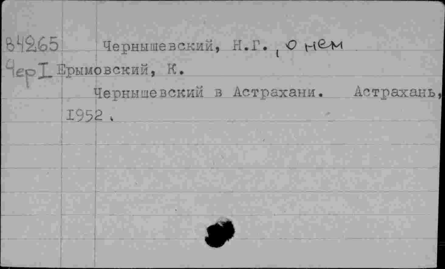 ﻿Чернышезский, Н.Г. ( €>
Чек? X ^Рьшо в ск 11 ®» - •
Чернышевский в Астрахани. Астрахань
1952 к